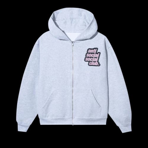 Anti Social Social Club Jumbo Patch Zip Hoodie 'Snow'