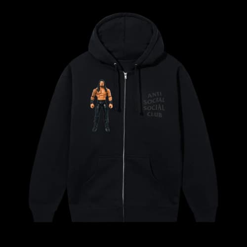 Anti Social Social Club x WWE Roman Reigns Zip Hoodie 'Black'