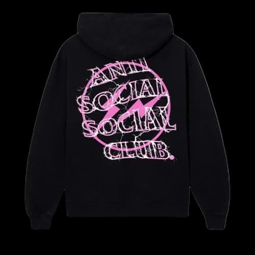 Anti Social Social Club x Fragment Design Bolt Hoodie 'Black/Pink'