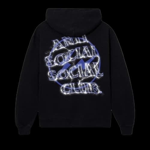 Anti Social Social Club x Fragment Design Bolt Hoodie 'Black/Navy'