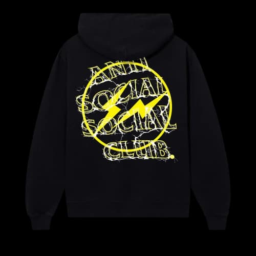 Anti Social Social Club x Fragment Design Bolt Hoodie 'Black/Yellow'