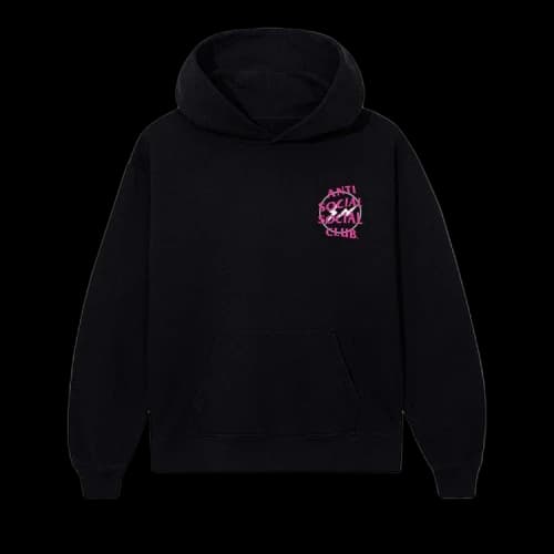 Anti Social Social Club x Fragment Design Half Tone Logo Hoodie 'Black/Pink'