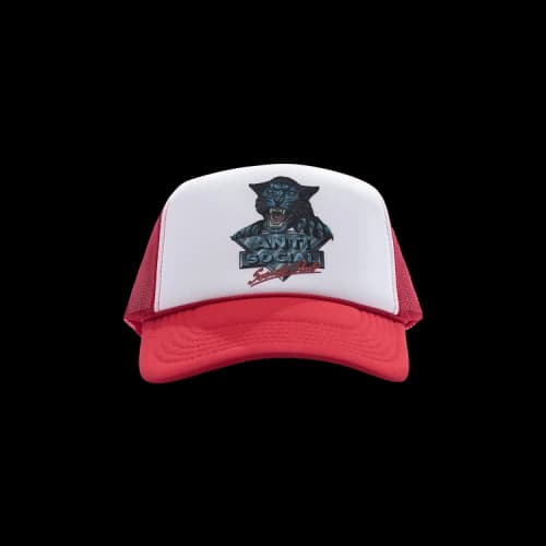 Anti Social Social Club Snow Cat Trucker Cap 'White/Red'