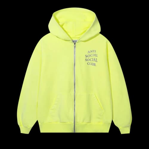 Anti Social Social Club Mind Games Glitter Hoodie 'Neon Yellow'