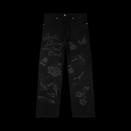 Anti Social Social Club Laser Etched Jeans 'Black'