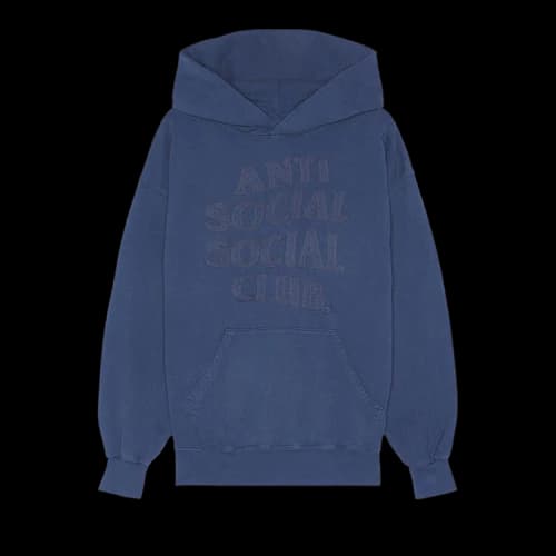 Anti Social Social Club Toned Down Applique Hoodie 'Faded Blue'