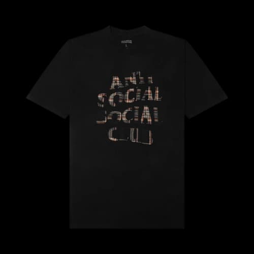 Anti Social Social Club Plaid Applique T-Shirt 'Black/Plaid'