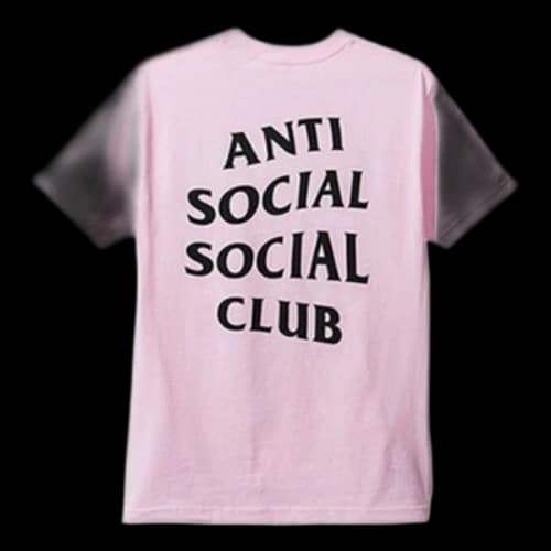 Anti Social Social Club ASSC Black Logo Short Sleeve Unisex Pink