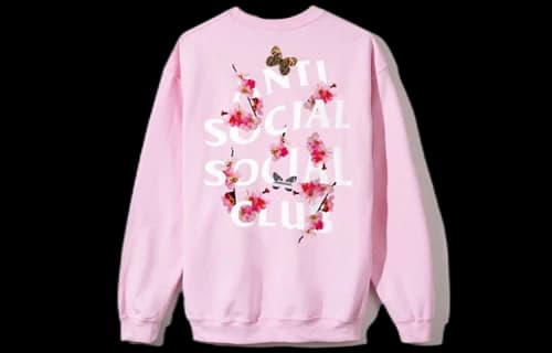 ANTI SOCIAL SOCIAL CLUB Printing Pullover Unisex Pink
