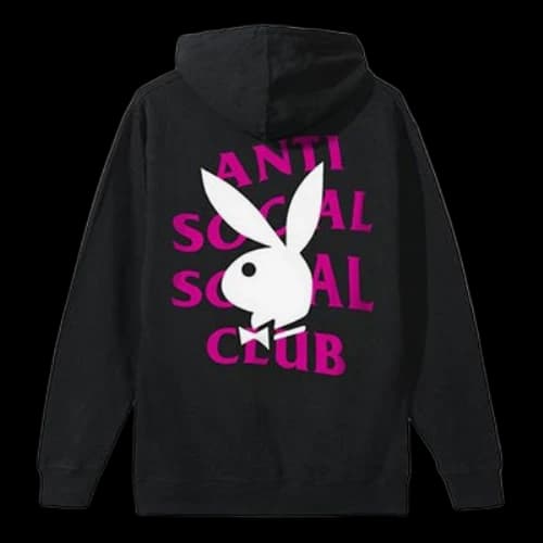 ANTI SOCIAL SOCIAL CLUB x Playboy Crossover Limited Printing Pullover Unisex Black