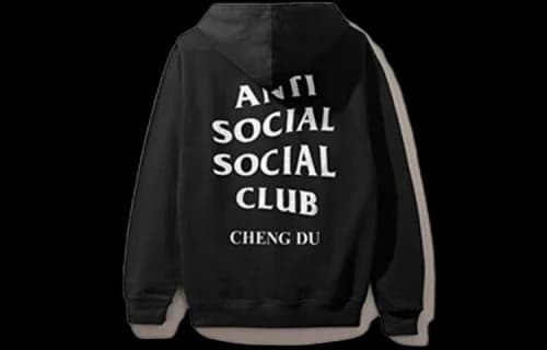 ANTI SOCIAL SOCIAL CLUB Assc Chen DU Back Printing hooded Long Sleeves Unisex Black
