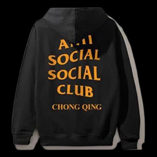 ANTI SOCIAL SOCIAL CLUB Chong Qin Black Back Alphabet Printing Unisex