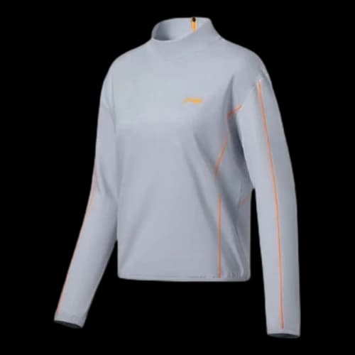 Li-Ning Running Series Loose Half Turtleneck Sports Long Sleeves Light Blue T-Shirt