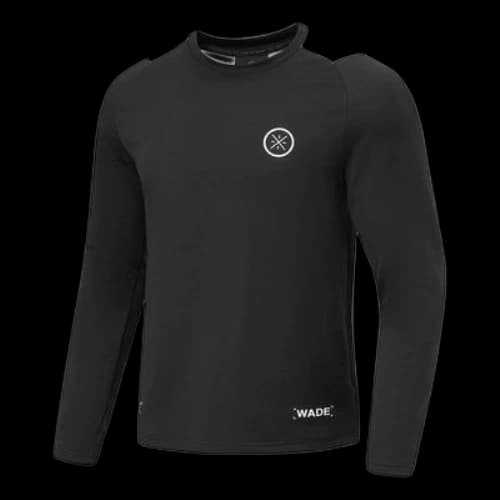 Li-Ning Way Of Wade Logo Warm Fleece Long Sleeve T-shirt 'Black White'