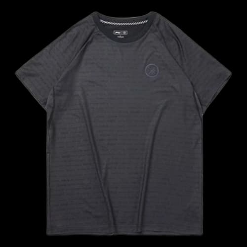 Li-Ning Wade Series Solid Color Round Neck Sports Short Sleeve Black