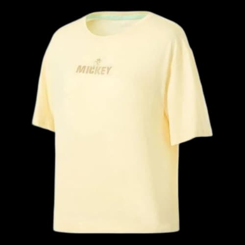 Li-Ning x Disney Crossover Training Series Alphabet Printing Webbing Loose Sports Short Sleeve Yellow