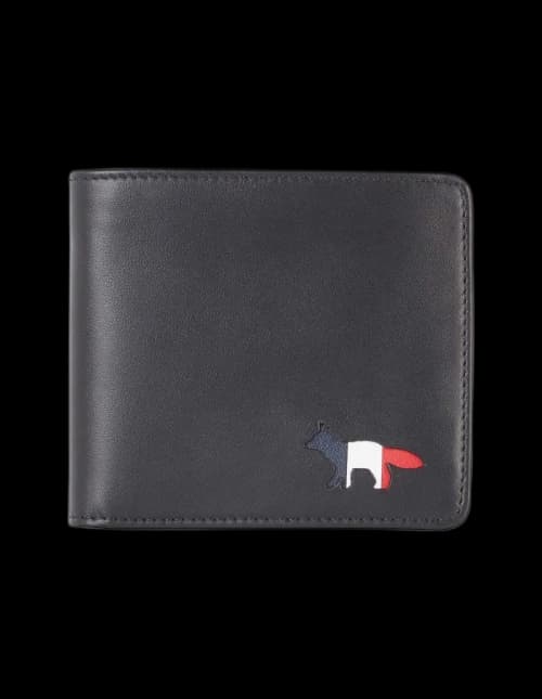 Maison Kitsune Tricolor Mens Wallet Black