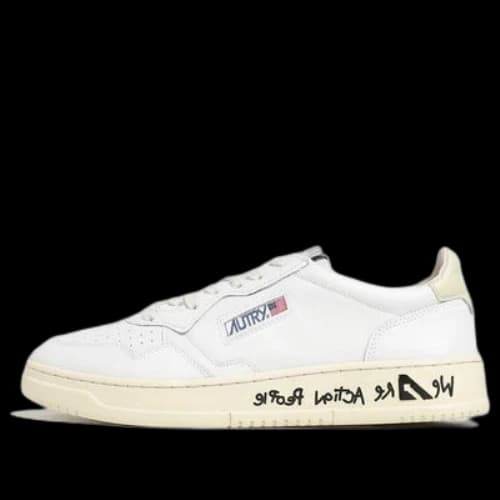 Autry Medalist Words Low Leather 'White'