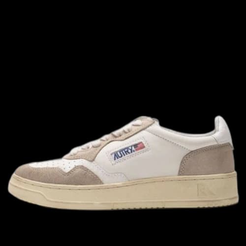 AUTRY Medalist Low Leather and Suede 'White Beige'