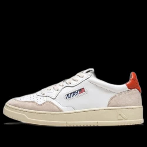 Autry Medalist Leather Low 'Suede White Orange'