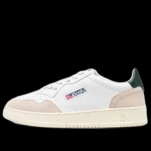 AUTRY Medalist Low Leather and Suede 'White Beige Black'