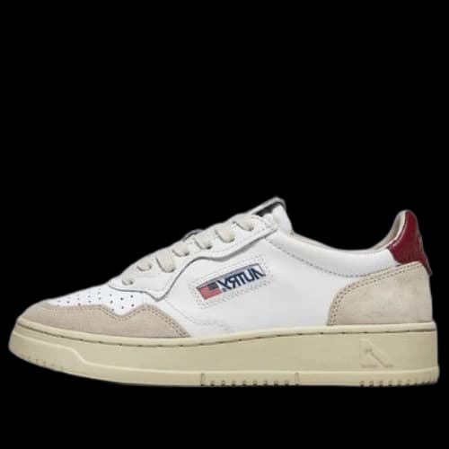 AUTRY Medalist Low Leather and Suede 'White Beige Red' (Women's)