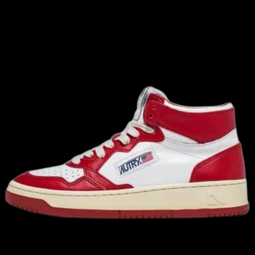 Autry Medalist Mid Leather Sneakers Two-Toned 'White Red' (Women's)
