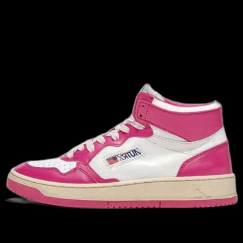 Autry Medalist Mid Leather Sneakers Two-Toned 'White Hot Pink' (Women's)