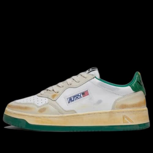 AUTRY Super Vintage Low Leather 'White Green'