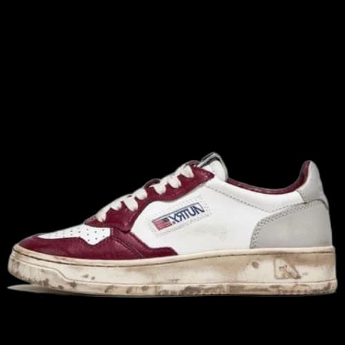 Autry Medalist Low Super Vintage Sneakers 'White Grey Burgundy' (Women's)