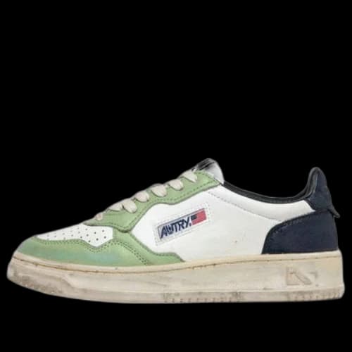 Autry Medalist Super Vintage Low Leather Sneakers 'White Green Teal' (Women's)