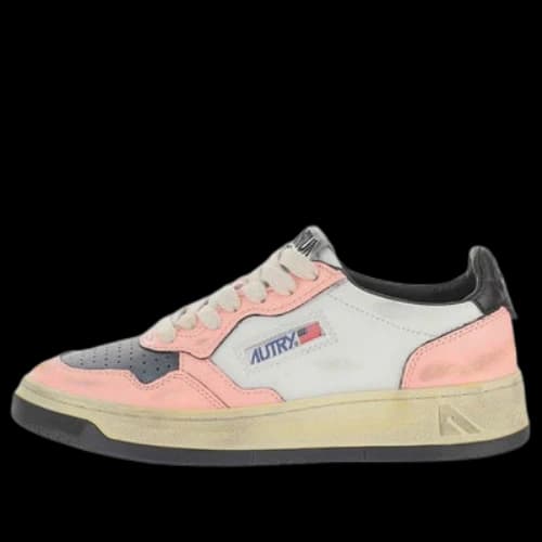 Autry Medalist Super Vintage Low Leather Sneakers 'White Pink Black' (Women's)