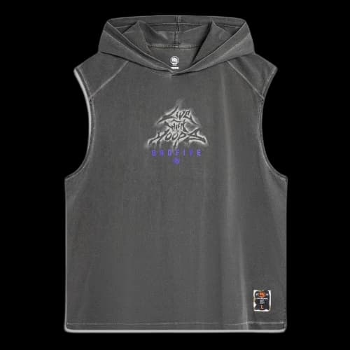 Li-Ning BadFive Graphic Sleeveless Hoodie 'Washed Grey'