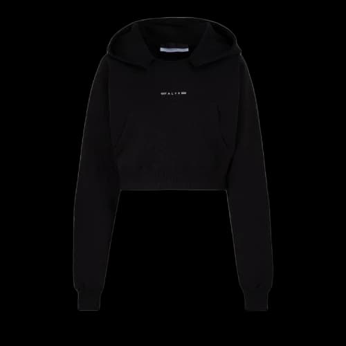 1017 ALYX 9SM Logo Printed Cropped Hoodie 'Black'