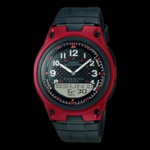 CASIO Waterproof BlackRed Analog/Digital Combo