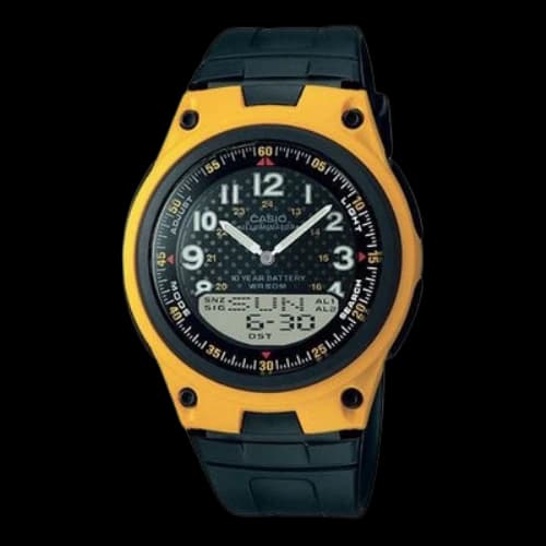 CASIO Waterproof Yellow Analog/Digital Combo