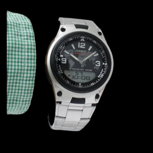 CASIO Stainless Steel Strap Black Analog/Digital Combo