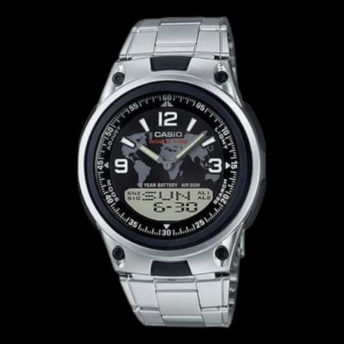 CASIO Stainless Steel Strap Mens Black Analog/Digital Combo