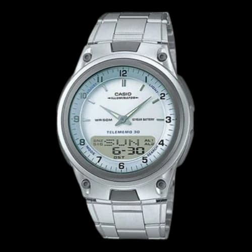 CASIO STANDARDSerieses Men's AW-80D-7A Black/Silver Mens White Analog/Digital Combo