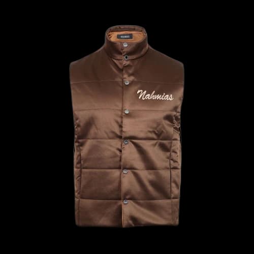 Nahmias Summerland Silk Puffer Vest 'Brown'