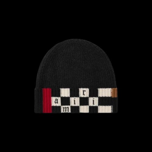 Amiri Checkered Logo Beanie 'Black'