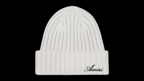 AMIRI Logo Script Beanie Beige