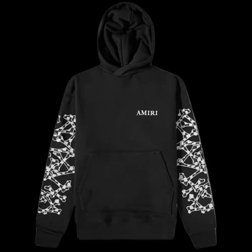 AMIRI Checkered Bones Hoodie Black