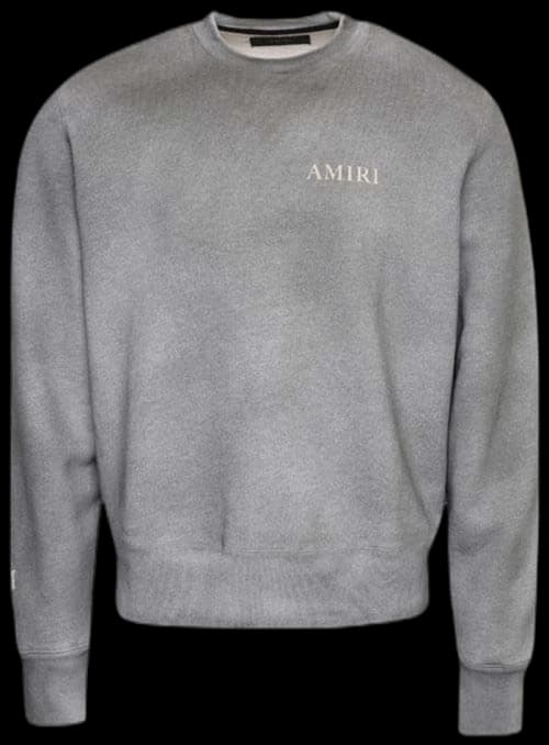 AMIRI Aged Puff Logo Crewneck Grey