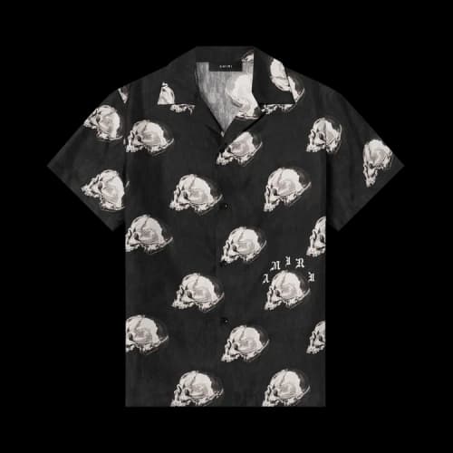 Amiri All Over Skull Bowling Shirt 'Black'
