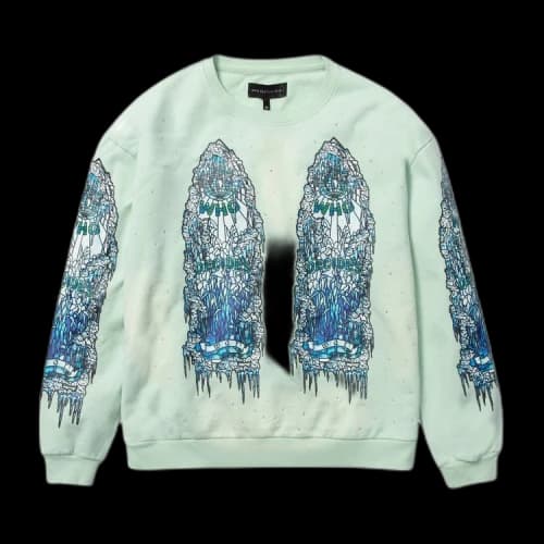 Who Decides War Iced Glass Crewneck 'Sage'