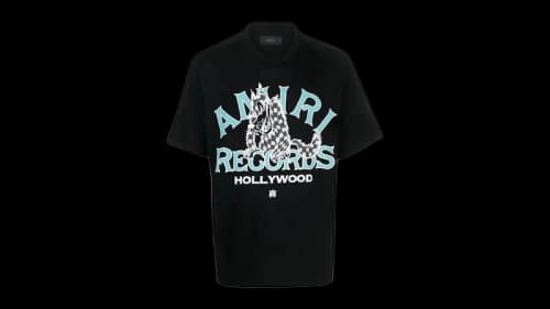 AMIRI Records Wolf Tee Black