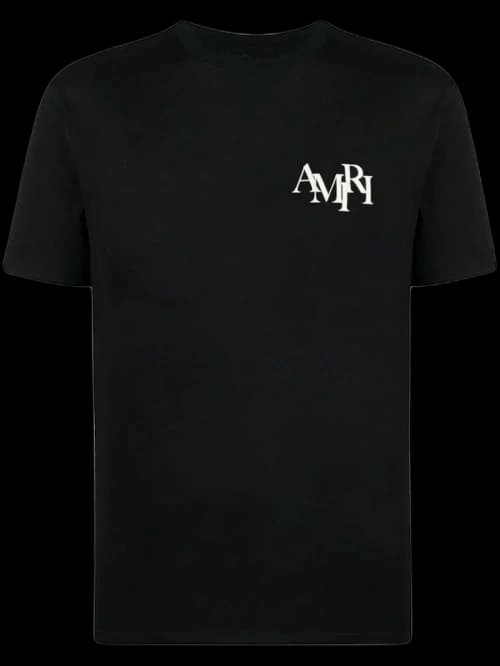 AMIRI Staggered Logo Tee Black