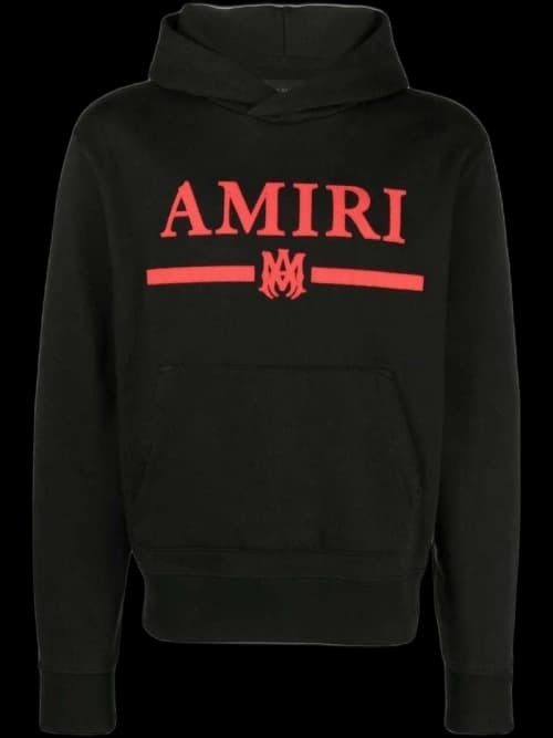 AMIRI Browns Fashion Logo Applique Hoodie Black/Red
