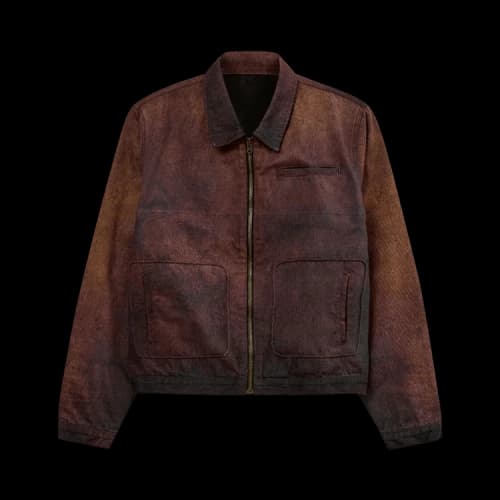 KidSuper Printed Distressed Coat 'Burnt Red'